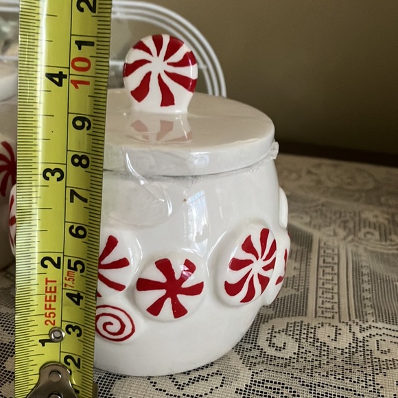 NWT Peppermint Canisters Salt Pepper Set - Picture 9 of 9